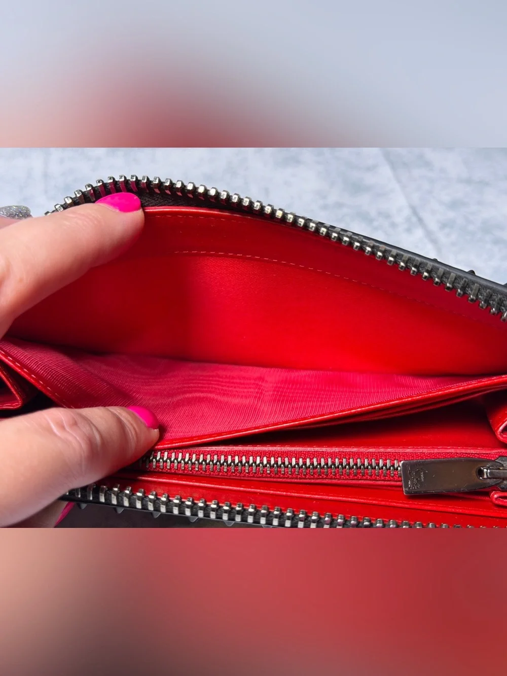 Christian Louboutin black studded Panettone Wallet